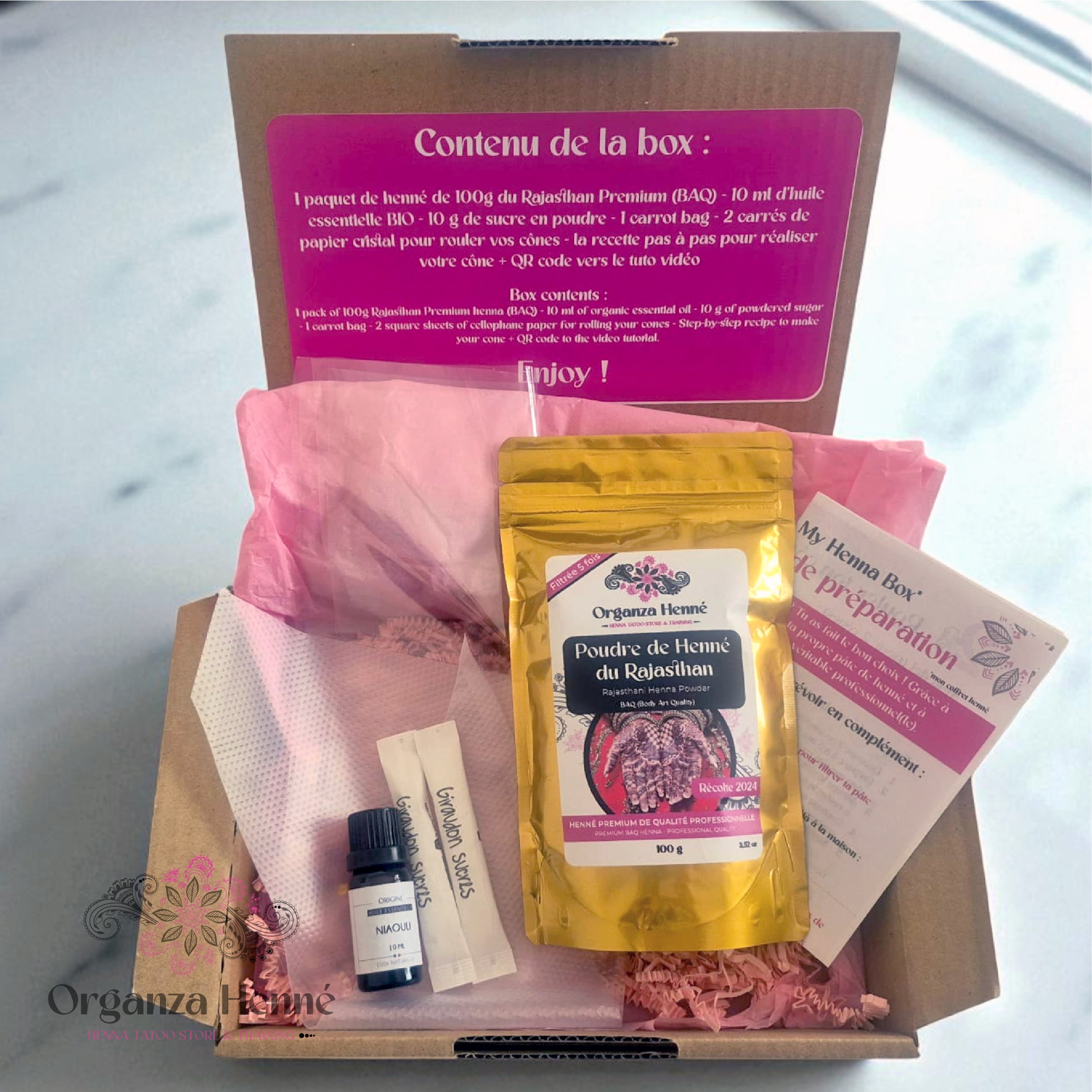 Kit Henné "My Henna Box" Organza Henné